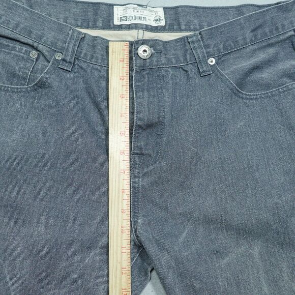 Ecko Unltd Jeans Men 38x30 711 Slim Fit Gray Denim Pants Casual Straight Leg - Picture 5 of 11